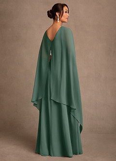 Azazie Liddie Abiti per la Madre della Sposa Abito A-Line in Chiffon Plissettato Muschio Marino image3