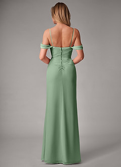 Azazie Haisley Bridesmaid Dresses Matcha Sheath Off the Shoulder Chiffon Convertible Dress image7