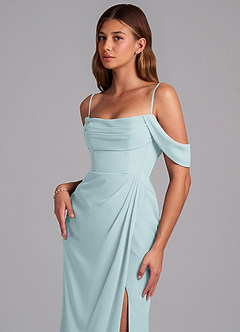 Azazie Johana Jurken voor bruidsmeisjes Converteerbaar Jurk van Chiffon met Zeemeermin Off the Shoulder De Nevel image5