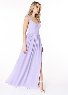 Azazie Stassie Bridesmaid Dresses Lilac A-Line Sweetheart Ruched Chiffon Dress image4