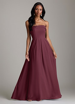 Azazie Lucienne Bridesmaid Dresses Cabernet A-Line Strapless Chiffon Convertible Dress image1