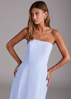Azazie Wren Bridesmaid Dresses Lavender A-Line Side Slit Chiffon Convertible Dress image5
