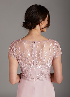 Azazie Silvia Mother of the Bride Dresses Blushing Pink A-Line Lace Chiffon Dress image4
