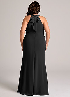 Azazie Doretta Bridesmaid Dresses Black Mermaid Pleated Chiffon Dress image7
