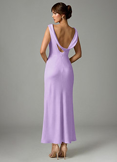 Azazie Kieryn Bridesmaid Dresses Lilac Mermaid Pleated Stretch Satin Dress image5