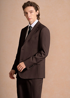 front James Ganache Structured Stretch Suit Jacket