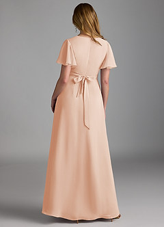 Azazie Zaniah Bridesmaid Dresses English Rose A-Line Chiffon Dress image2