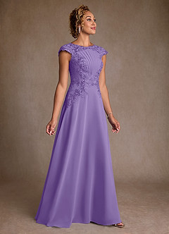 Azazie Christi Mother of the Bride Dresses Tahiti A-Line Lace Chiffon Dress image3