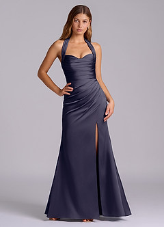 Azazie Destiny Bridesmaid Dresses Stormy Mermaid Sweetheart Neckline Stretch Satin Dress image6