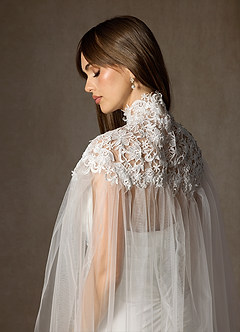 front Cape en tulle et dentelle brodée