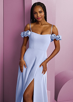 Barbie ♥ Azazie Bridesmaid Dresses Ice A-Line Off the Shoulder Chiffon Convertible Dress image3