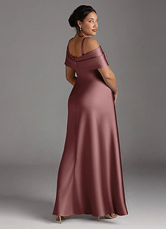 Azazie Milton Mother of the Bride Dresses Vintage Mauve A-Line Pleated Stretch Satin Dress image12