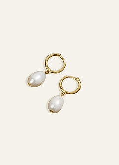 front Golden Pearl Earrings