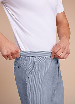 front Gavin Striped Seersucker Shorts