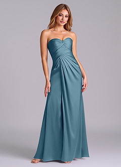 Azazie Sabrine Final Sale Bermuda A-Line Sweetheart Neckline Stretch Satin Dress image3