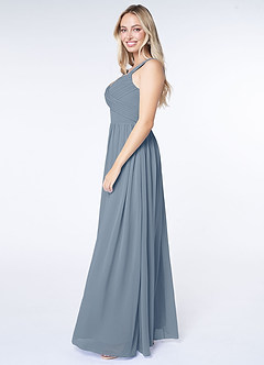 Azazie Raine Final Sale Matcha A-Line Sweetheart Ruched Chiffon Dress image3