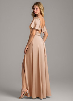 Azazie Chloe Bridesmaid Dresses English Rose A-Line Sweetheart Neckline Stretch Satin Dress image2