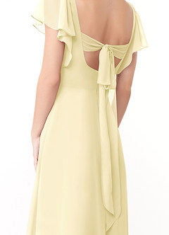 Azazie Syenna Brautjungfernkleider A-Linie Gestreift Chiffon Kleid Zitronensorbet image3