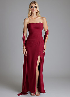 Azazie Solstice Venta Final Vestido de Sky Blue de Gasa de Corte Sirena Convertible con Sin tirantes image10