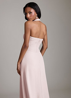 Azazie Clarisa Bridesmaid Dresses Blushing Pink A-Line Pleated Chiffon Dress image4