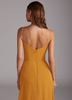 Azazie Marley Jurken voor bruidsmeisjes Converteerbaar Jurk van Chiffon met A-Lijn Off the Shoulder Boterbabbelaar image10