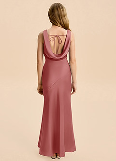 Azazie Rylina Junior Meerjungfrau-Linie Stretch-Satin Kleid Antike Rose image2