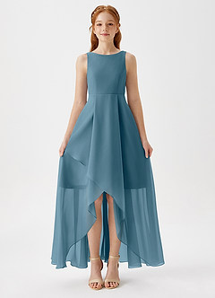 Azazie Lizette Junior Bermuda A-Line Pleated Chiffon Dress image3