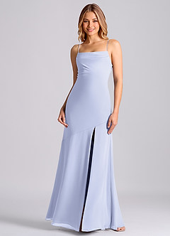 Azazie Grata Brudtärnklänningar Klä av Sjöjungfru i Chiffong Plisserad Lavendel image3