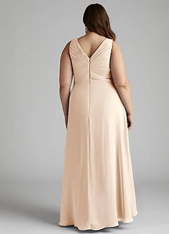 Azazie Flora Brautjungfernkleider A-Linie Plissee Chiffon Kleid Alabaster Weiß image13