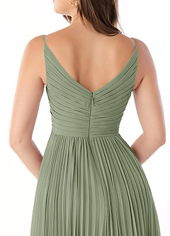 Azazie Raychelle Bridesmaid Dresses Pistachio A-Line V-Neck Chiffon Dress image7