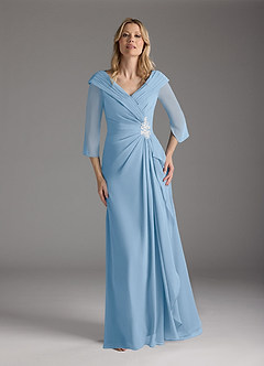 Azazie Jaycee Abiti per la Madre della Sposa Abito A-Line in Chiffon Azzurro Polvere image5
