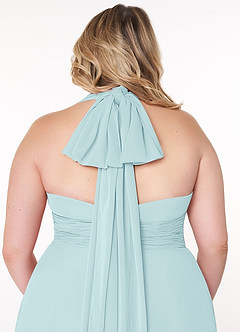Azazie Fifi Bridesmaid Dresses Sea Glass A-Line Strapless Chiffon Convertible Dress image14