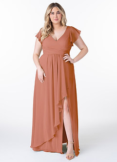 Azazie Omari Bridesmaid Dresses MAI TAI A-Line Chiffon Dress image7