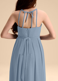 Azazie Arianthe Junior Dusty Blue A-Line Pleated Chiffon Dress image8