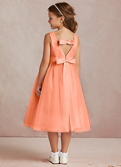 Azazie Marlee Final Sale Sunset A-Line Pleated Matte Satin Dress image4