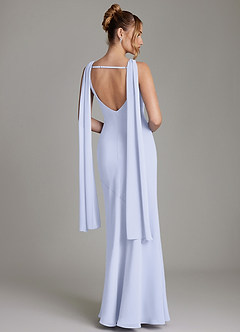 Azazie Essence Vestidos de damas de honor Vestido de Lavanda de Gasa de Corte Recto image2