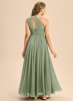 Azazie Charlize Junior A-Linie Plissee Chiffon Kleid Pistazie image2