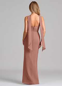 Azazie Calandra Bridesmaid Dresses Cedar Rose Sheath Pleated Chiffon Dress image2