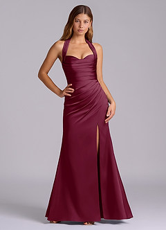 Azazie Destiny Robes de demoiselle d'honneur Robe Sirène en Satin extensible Encolure en Forme de Cœur Mûre image6