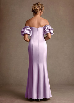 Azazie Redding Klänningar till brudens mor Klä Tubklänning i Stretch Satin Rynkad Frostad Lila image2