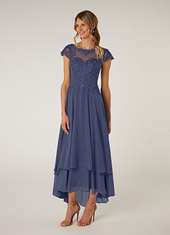 Azazie Shonda Mother of the Bride Dresses Stormy Lace Chiffon Dress image3