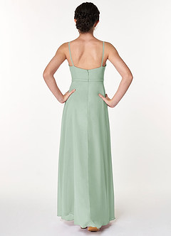 Azazie Naeem Junior Agave A-Line Ruched Chiffon Dress image2