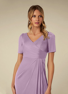Azazie Bessie Mother of the Bride Dresses Wisteria A-Line Pleated Mesh Dress image6