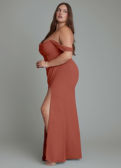 Azazie Johana Abiti da Damigella Abito Convertibile Sirena in Chiffon Spalle Scoperte Auburn image13