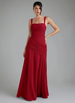Azazie Toya Bridesmaid Dresses Scarlet A-Line Corset Chiffon Dress image1