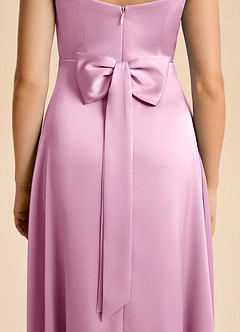 Azazie Kiki Junior Robe Trapèze en Satin extensible Arc Rose Bonbon image4