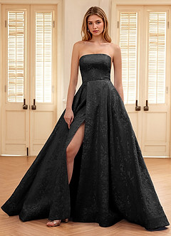 Isadorally Black Corset Rhinestone Sheer Lace Prom Dress image6