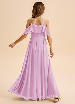 Azazie Tessabelle Junior Vestido de Rosa Caramelo de Gasa de Corte en A con Vestidos sin tirantes image2