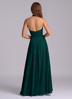 Azazie Tessie Bridesmaid Dresses Pine A-Line Pleated Floral Burnout Dress image2