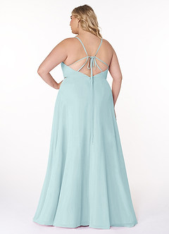 Azazie Everleigh Bridesmaid Dresses Sea Glass A-Line Sweetheart Pleated Chiffon Dress image9
